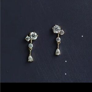 Elegant Gold and Silver Drop Earrings